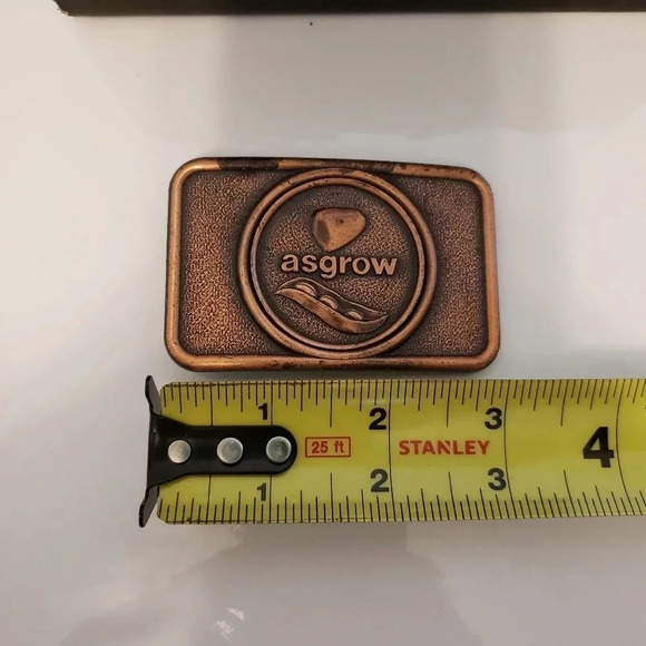Century  Canada Asgrow Mens Advertising Copper toned Metal Belt Buckle. - Picture 4 of 4